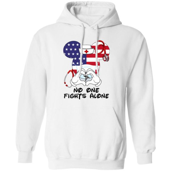 Mickey Mouse Nurse Flag No One Fights Alone Coronavirus Pandemic Shirt