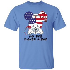 Mickey Mouse Nurse Flag No One Fights Alone Coronavirus Pandemic Shirt