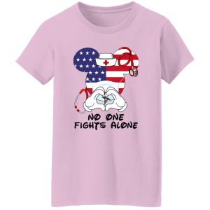 Mickey Mouse Nurse Flag No One Fights Alone Coronavirus Pandemic Shirt