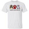 Aunt Life Dogs Nursing Messy Bun Girl With Headband And Glasses Dog Paws Shirt