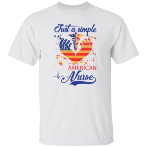 Just A Simple American Nurse Ceduceus Nurse Symbol Mix American Flag Shirt