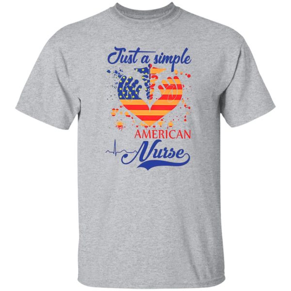 Just A Simple American Nurse Ceduceus Nurse Symbol Mix American Flag Shirt