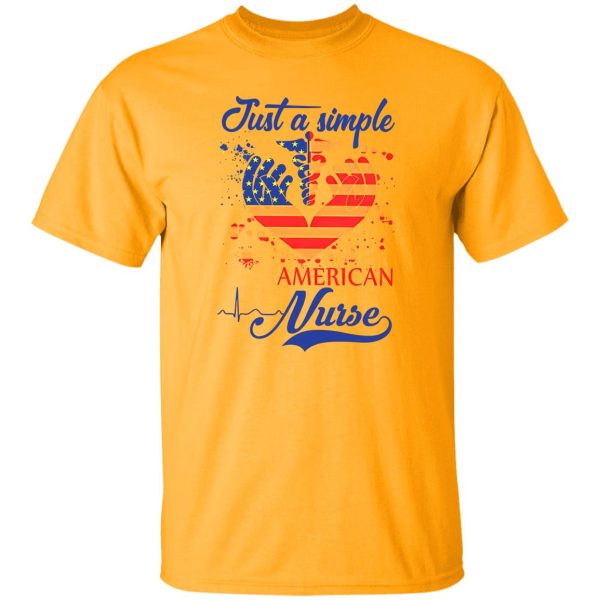 Just A Simple American Nurse Ceduceus Nurse Symbol Mix American Flag Shirt