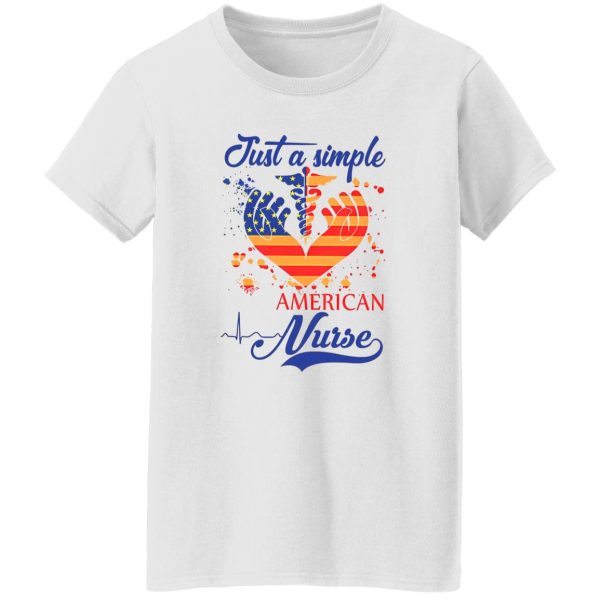 Just A Simple American Nurse Ceduceus Nurse Symbol Mix American Flag Shirt