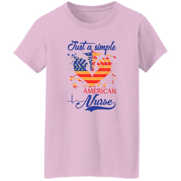 Just A Simple American Nurse Ceduceus Nurse Symbol Mix American Flag Shirt