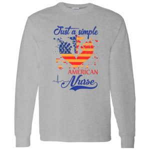 Just A Simple American Nurse Ceduceus Nurse Symbol Mix American Flag Shirt