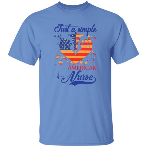 Just A Simple American Nurse Ceduceus Nurse Symbol Mix American Flag Shirt