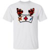 Funny Christmas Nurse Shirt, Nurse Hat With Reindeer Horns Shirt