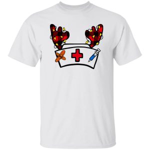 Funny Christmas Nurse Shirt, Nurse Hat With Reindeer Horns Shirt