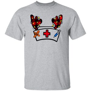 Funny Christmas Nurse Shirt, Nurse Hat With Reindeer Horns Shirt