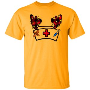 Funny Christmas Nurse Shirt, Nurse Hat With Reindeer Horns Shirt