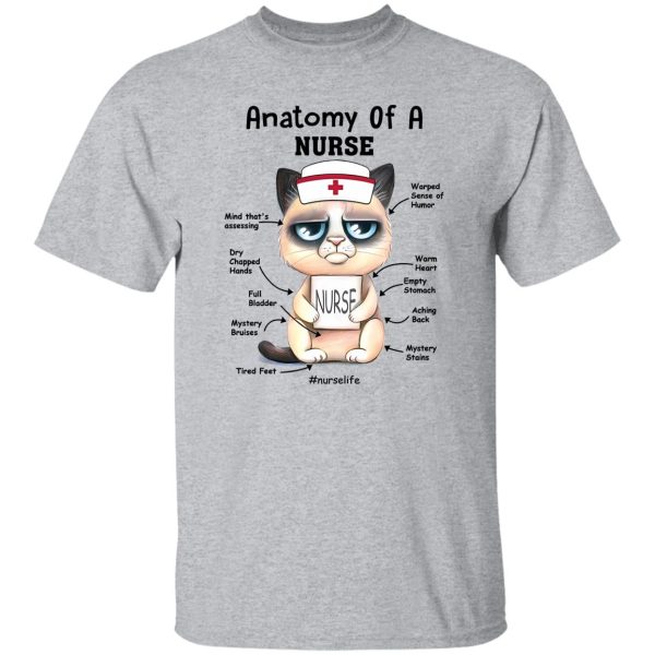 Anatomy Of A Nurse Cat Nurse Nurse Life Funny Gifts for Nurse Shirt