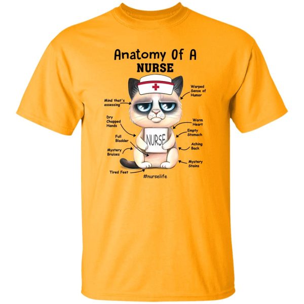 Anatomy Of A Nurse Cat Nurse Nurse Life Funny Gifts for Nurse Shirt