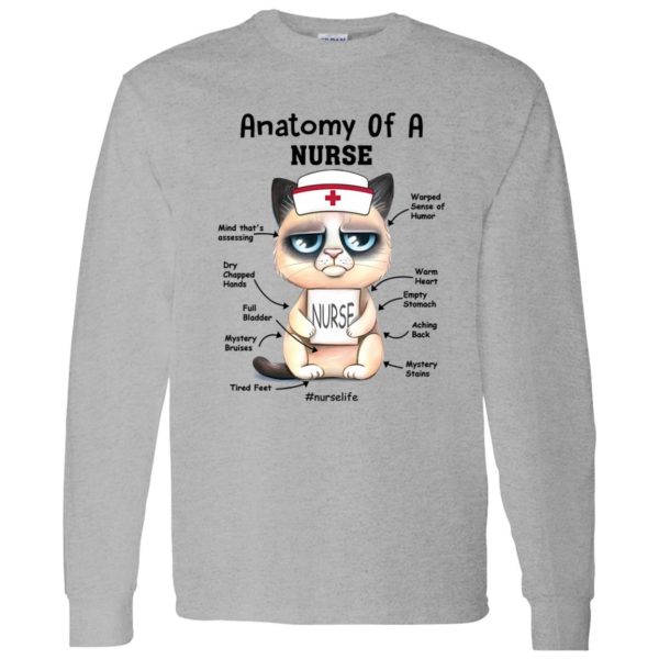 Anatomy Of A Nurse Cat Nurse Nurse Life Funny Gifts for Nurse Shirt