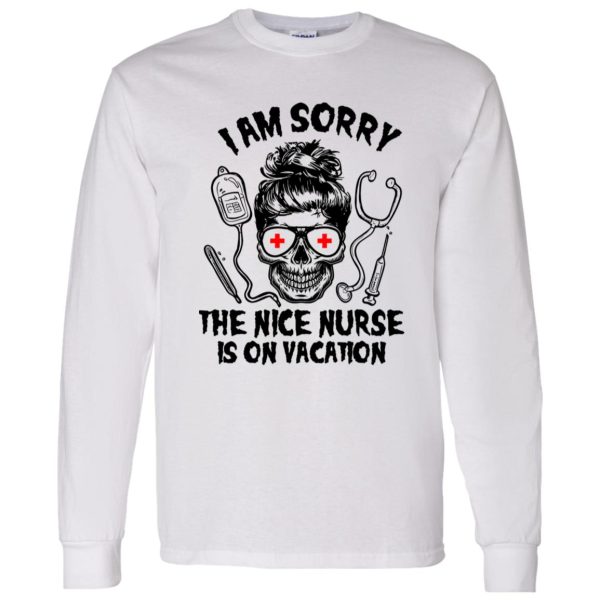 I Am Sorry The Nice Nurse Is On Vacation Skull V2 Shirt