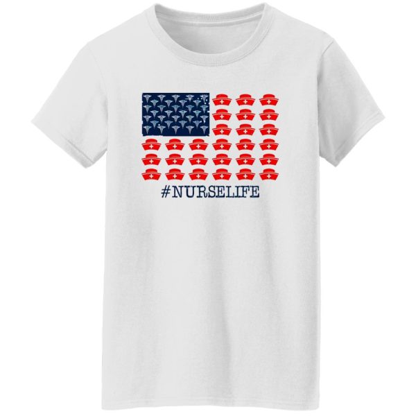 Nurse Life American Flag for 4th of July Shirt