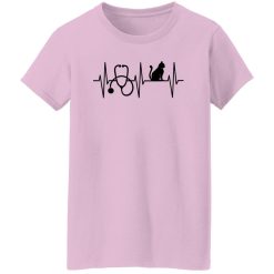 Stethoscope and Cat on Heartbeat for Nurse Loves Cat Shirt