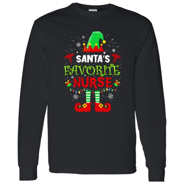 Christmas Elf Santa’s Favorite Nurse for Christmas Shirt