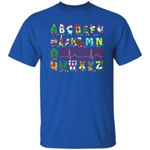 Christmas Alphabet Heartbeat Gift for Nurse Shirt