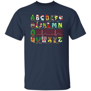 Christmas Alphabet Heartbeat Gift for Nurse Shirt