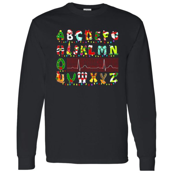 Christmas Alphabet Heartbeat Gift for Nurse Shirt