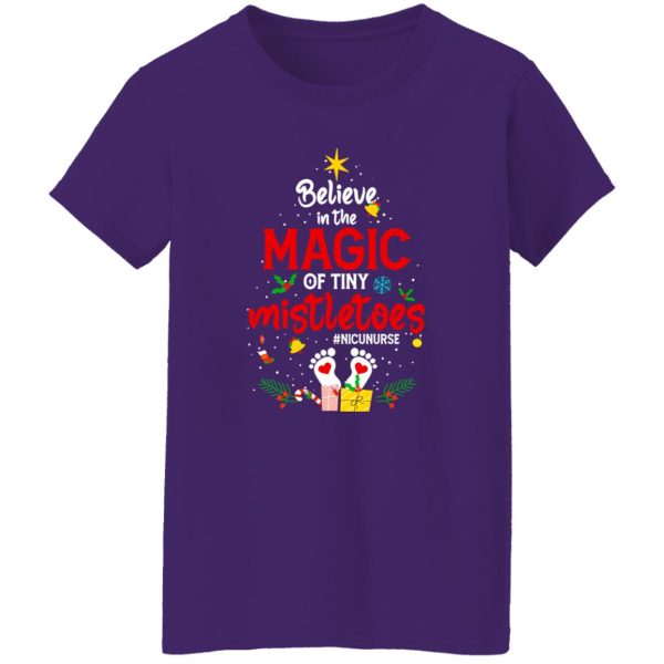 Believe In The Magic Of Tiny Mistletoes Nicu Nurse for Christmas Shirt