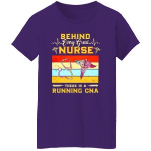 Behind Every Great Nurse There Is A Running Cna Vintage New Version Shirt