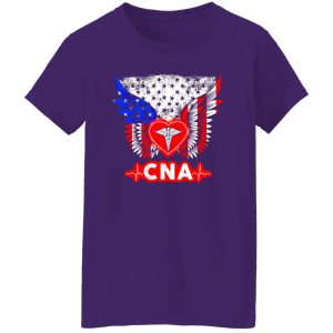 Certified Nursing Assistant Heart Angel Wings American Flag Shirt