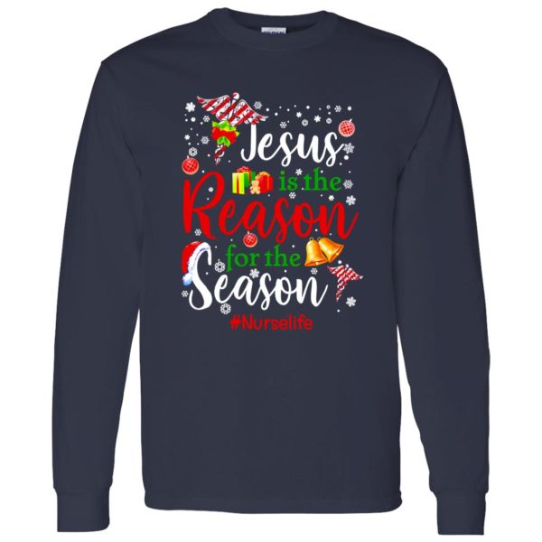 Christian Nurse Xmas Hoodie, Jesus Is The Reason For The Season Nurse Life Shirt