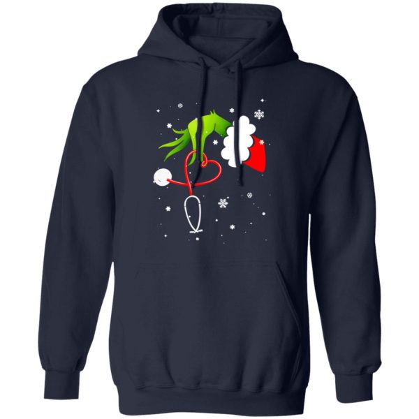 Grinch And Stethoscope Merry Christmas Gifts for Nurse Shirt