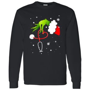 Grinch And Stethoscope Merry Christmas Gifts for Nurse Shirt