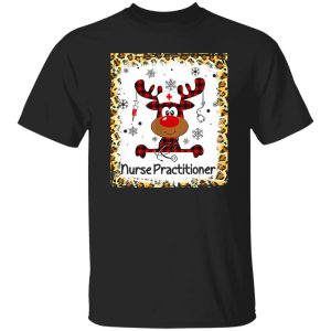 Happy Plaid Reindeer Nurse Practitioner Crew Christmas Shirt