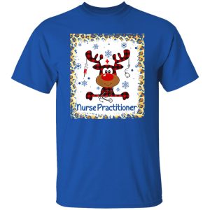 Happy Plaid Reindeer Nurse Practitioner Crew Christmas Shirt