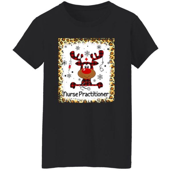 Happy Plaid Reindeer Nurse Practitioner Crew Christmas Shirt