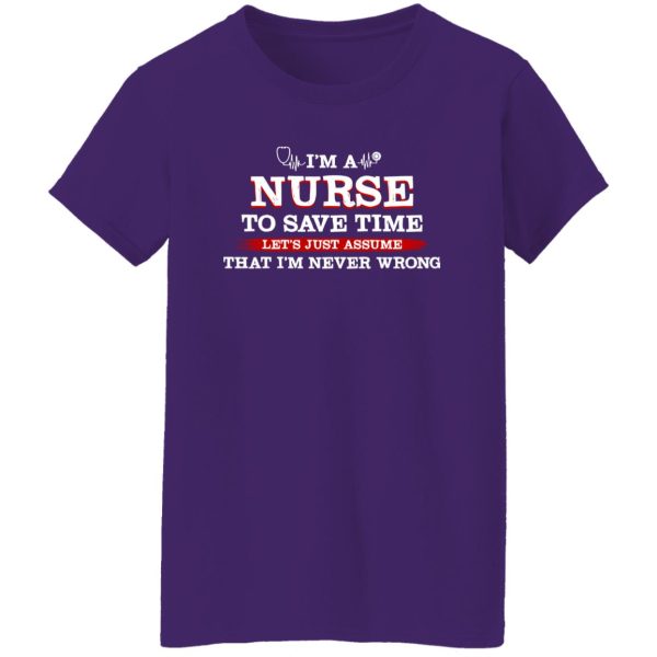 I’m A Nurse To Save Time Let’s Just Assume That I’m Never Wrong (2) Shirt