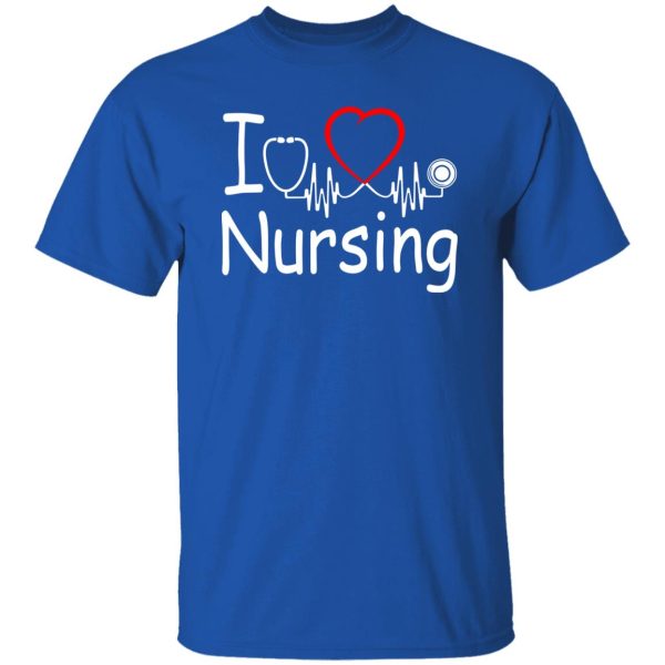 I Love Nursing Stethoscop Hearbeat Shirt