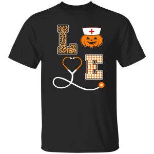 Jack-o’-latern Nurse With Stethoscope Love Funny Halloween Nurse Shirt