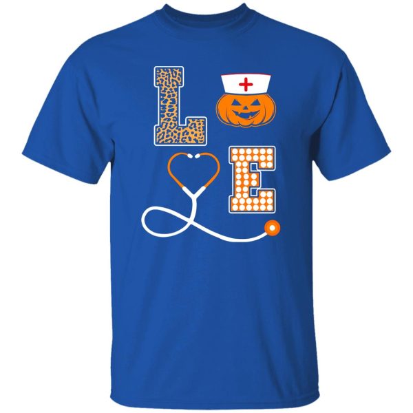 Jack-o’-latern Nurse With Stethoscope Love Funny Halloween Nurse Shirt