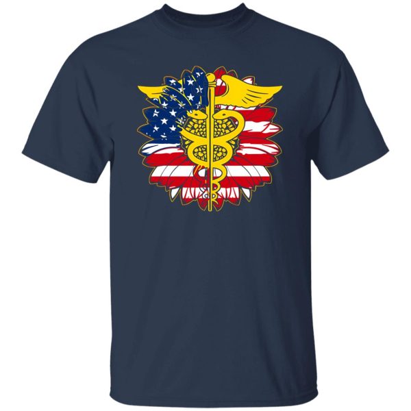 Nurse American Flag Sunflower Staff Of Hermes Shirt