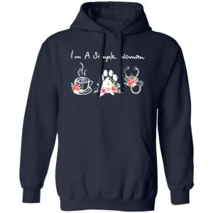 I’m A Simple Woman Coffee Dog Paw Nurse With Flowers Shirt