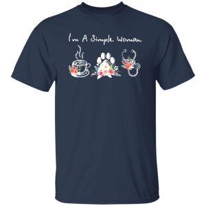 I’m A Simple Woman Coffee Dog Paw Nurse With Flowers Shirt