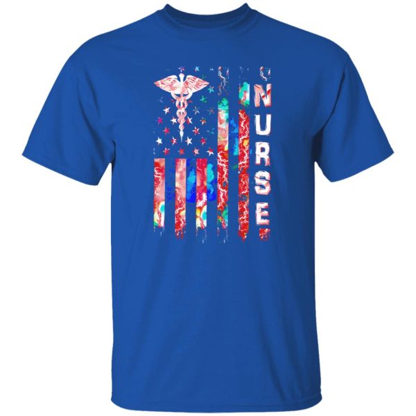 Nurse American Flag With Staff Of Hermes Shirt