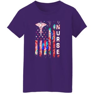 Nurse American Flag With Staff Of Hermes Shirt