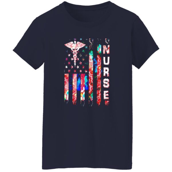 Nurse American Flag With Staff Of Hermes Shirt