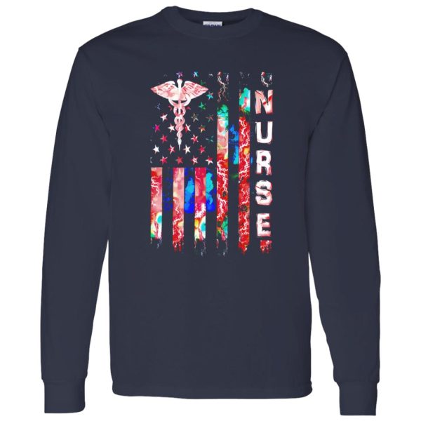 Nurse American Flag With Staff Of Hermes Shirt