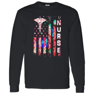 Nurse American Flag With Staff Of Hermes Shirt