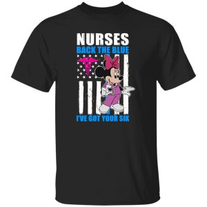 Nurse Back The Blue I’ve Got Your Six American Flag Minnie Mouse Shirt