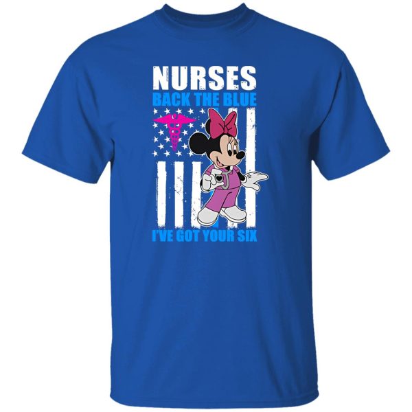 Nurse Back The Blue I’ve Got Your Six American Flag Minnie Mouse Shirt