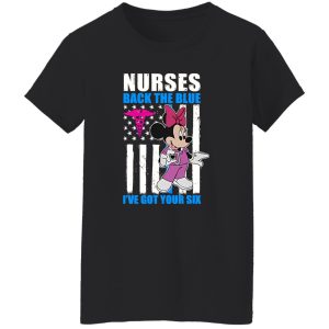 Nurse Back The Blue I’ve Got Your Six American Flag Minnie Mouse Shirt