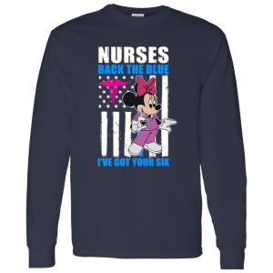 Nurse Back The Blue I’ve Got Your Six American Flag Minnie Mouse Shirt